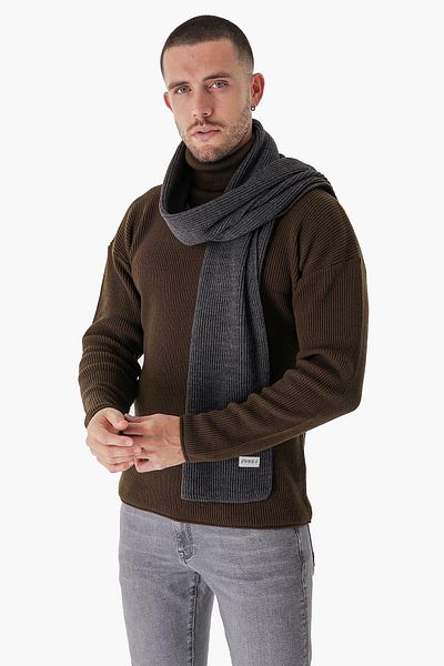 CHUBA Ανδρικό Πλεκτό Θεσσαλονίκης Κασκόλ Anthracite 22w853
