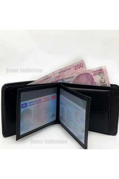 Şener collection Men's Wallet - Leather Look - Coin Compartment - 11 Card Capacity