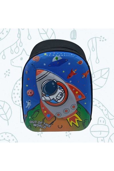 Uniquerrs Grădiniță pentru fete și băieți 5d în relief Rocket Galaxy imprimat 3-6 ani rucsac școală