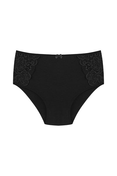 HNX 5-Piece Cotton Lace Sides High Waist Plus Size Women's Panties