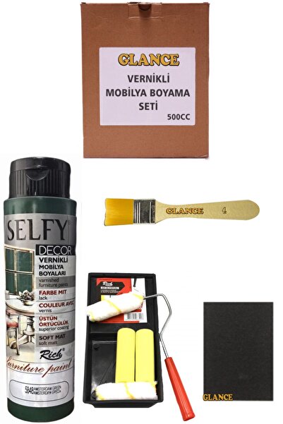 GLANCE Rich Selfy Decor 500 Cc Amserdam Green Kendinden Vernikli Mobilya Boya...