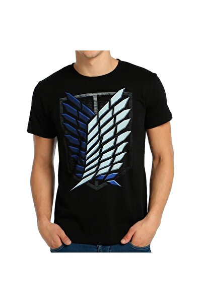 Bant Giyim تي شيرت أسود للرجال من Attack On Titan