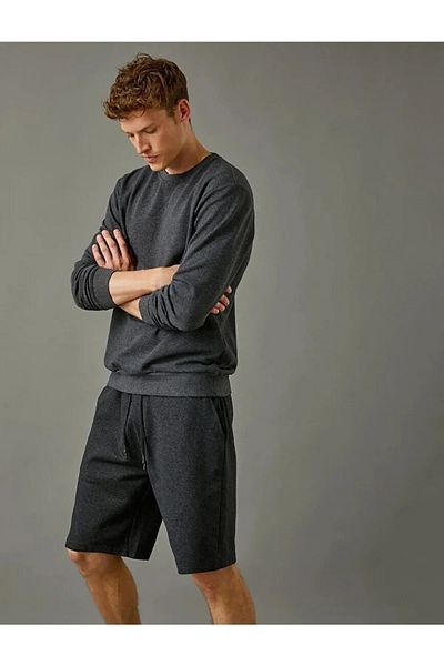 KRAVEN Σορτς βερμούδας με κορδόνια στη μέση Anthracite Oversize