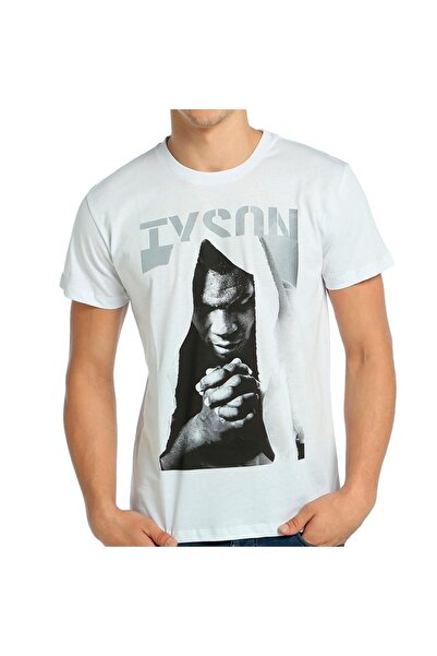 - Mike Tyson Boks Beyaz Erkek T-shirt Tişört