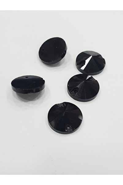 CRYSTALSHOP Кристален шивашки камък - 14 мм, кръгъл, черен (50 г. сл. Хр.)