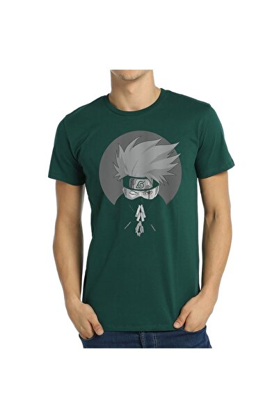 Bant Giyim تي شيرت رجالي أخضر ناروتو كاكاشي هاتاكي