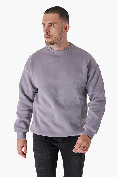 CHUBA Ανδρικό φούτερ Comfortable Fit Three Thread Basic Φούτερ Γκρι 23w103