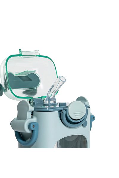 Vagonlife زجاجة مياه تريتان سعة 400 مل مع حزام للرقبة - فرشاة تنظيف