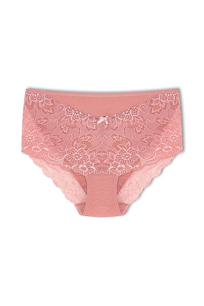 HNX Βιζόν Βαμβακερό Μπροστινό Δαντέλα Πίσω V Lace Plus μέγεθος ψηλόμεσο γυναικείο εσώρουχο