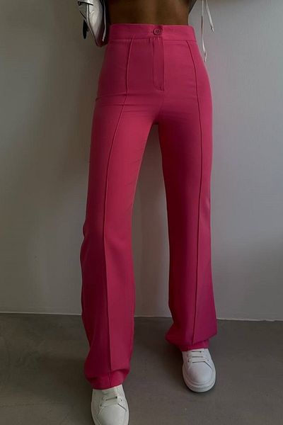 lovebox Women's Flare Leg Fuchsia Trousers 200070