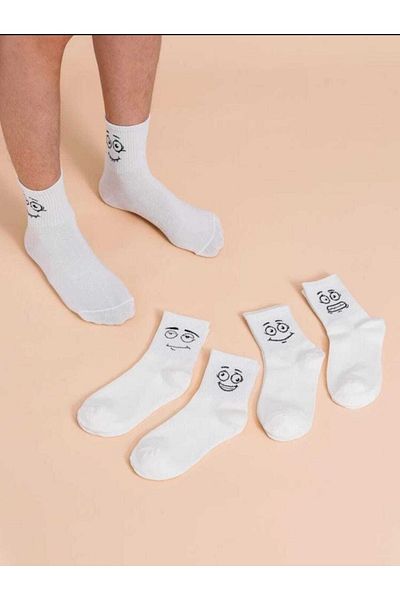 MY MENORA SOCKS 5 чифта унисекс весели чорапи с емотикони с лице