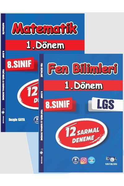 İdol Yayınları Idol 8 Sınıf Matematik & Fen Bilimleri 1. Dönem 12 Sarmal Deneme