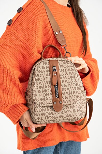 FiONA BAG حقيبة ظهر وحقيبة كتف نسائية بلون مينك تان سهلة الحمل ومفيدة جدًا