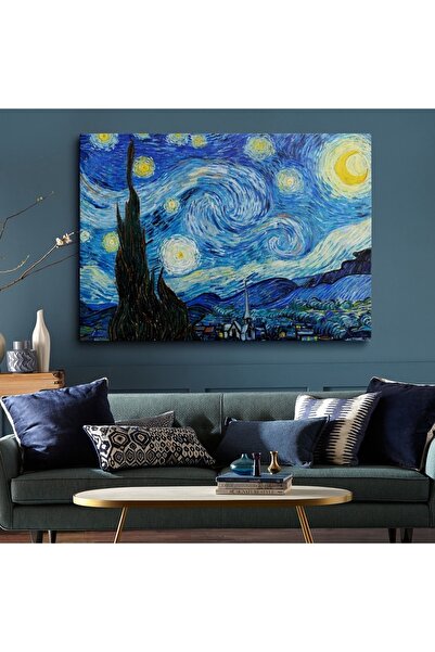 HOMEPACK Kanvas Duvar Tablosu Starry Night Yıldızlı Gece Tekli Canvas Tablo H...
