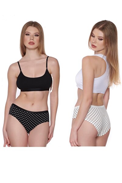 Vanilya Secret Γυναικεία βαμβακερά εσώρουχα Hipster 3 τεμαχίων με πουά σχέδιο