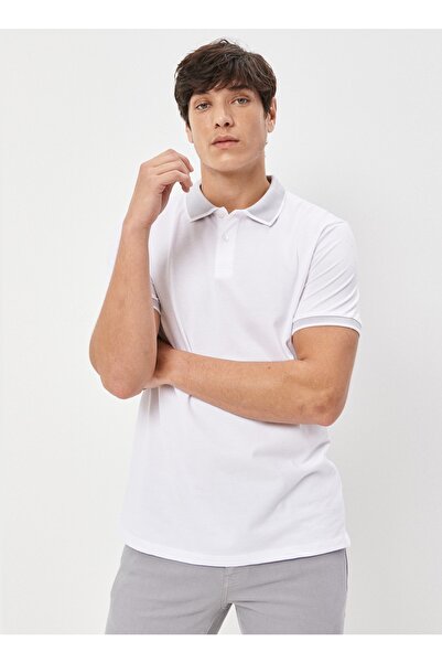 ALTINYILDIZ CLASSICS Λευκό ανδρικό μπλουζάκι Polo Neck - 4a 9000000003