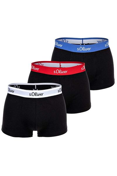 s.Oliver Herren Boxershorts 3er-Pack – Hipster Baumwoll-Stretch