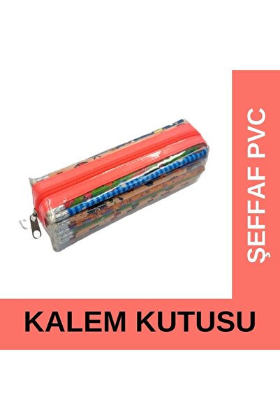 çamdertekstil Şeffaf Pvc Kalem Kutusu Turuncu Fermuarlı Tek Bölmeli Standart ...