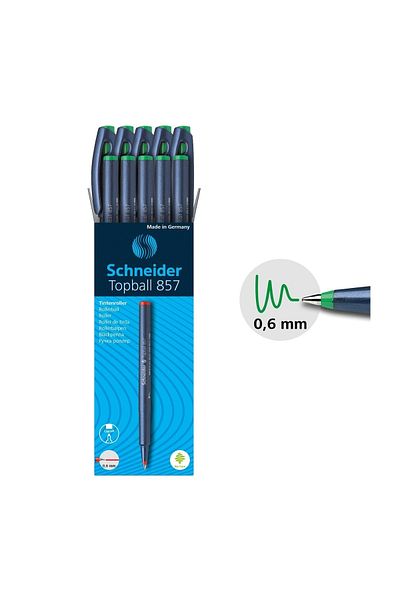 SCHNEIDER Topball 857 Roller Pen 0.6 Tip Set of 10 Green