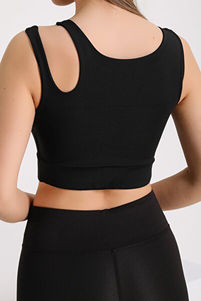 BANEGA Black Strap Detailed Bustier Sports Bra