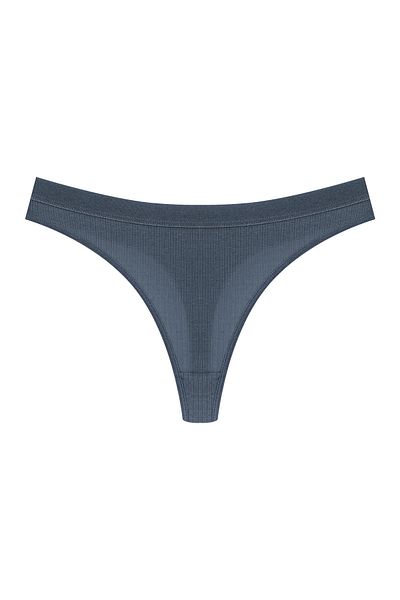 HNX 12 Pcs Cotton Ribbed Textured Waist Elastic Women's Thong Panties