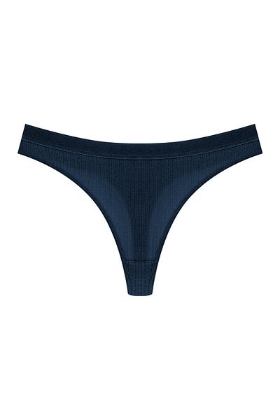 HNX 3-Piece Cotton Corded Textured Waist Elastic Women's Thong Panties