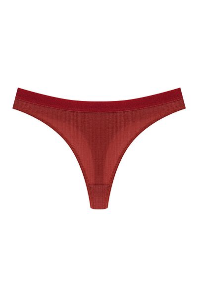 HNX 3-Piece Cotton Corded Textured Waist Elastic Women's Thong Panties