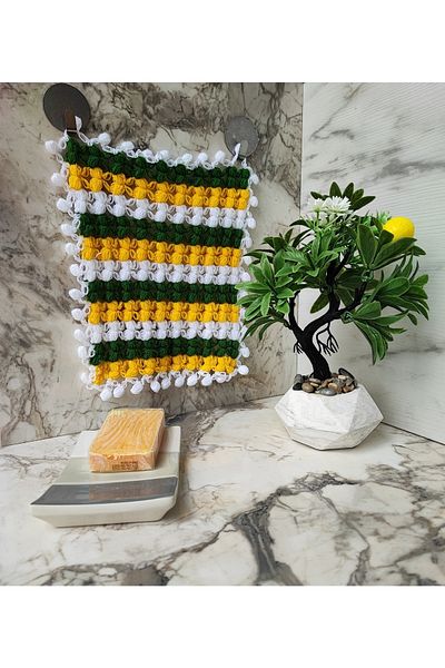 mbmh made by may hand Hand Knitted Bath Washcloth Dowry Washcloth Madebymayhand