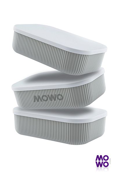 Mowo Home Trove 6 Pieces 3.2 Lt Kitchen Storage Container, Nofrost Deridon Stopper Refrigerator Organizer