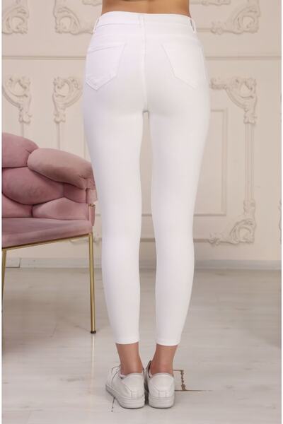 LİMABEL Ψηλόμεση Λευκό Skinny Skinny Leg Jeans Lycra Flexible Jeans