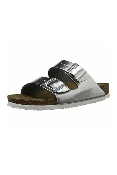 Birkenstock Sandalette - Silber - Flacher Absatz