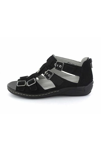 Waldläufer Sandalette - Schwarz - Flacher Absatz
