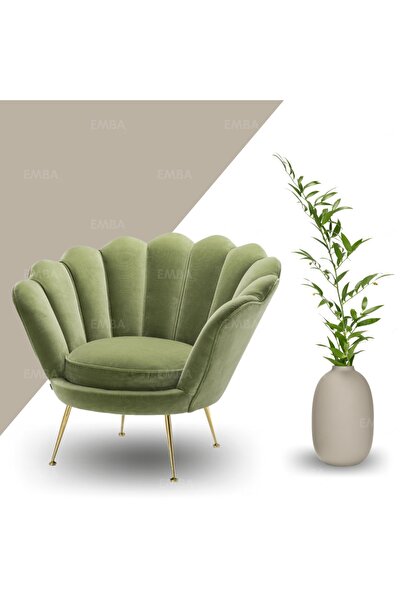 EMBA LUXURY Papatya Istiridye Tekli Berjer Güzellik Salonu - Ofis Koltuğu