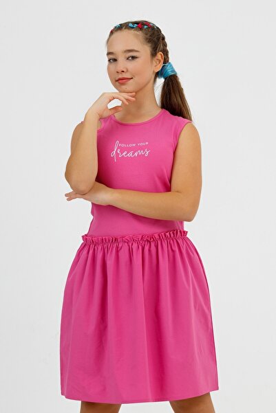 DMB BOYS & GIRLS 9-14 Yaş Kız Çocuk Yazlık Kaşkorse Elbise