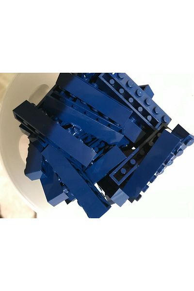 LEGO Original Accessory - Moc Creator Brick 1 x 6 Brick Navy Blue, 4 Pieces Will Be Sent