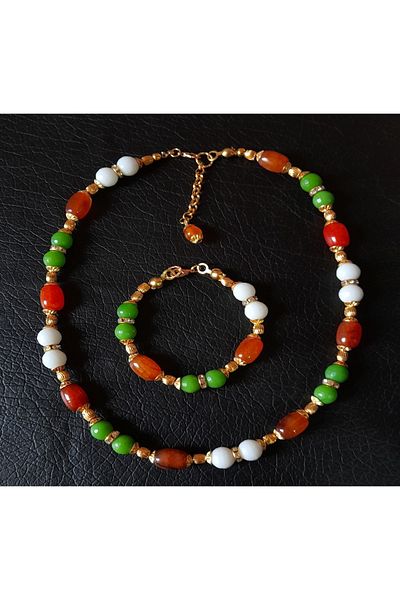 Asteria Elite Agate Ceyt Evil Eye Protection Balance and Power Necklace Bracelet Set