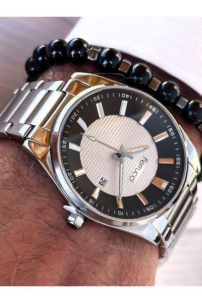 Ferrucci Brand 2 Year Warranty, Steel Strap Silver Color, Men's Wristwatch with Numbers