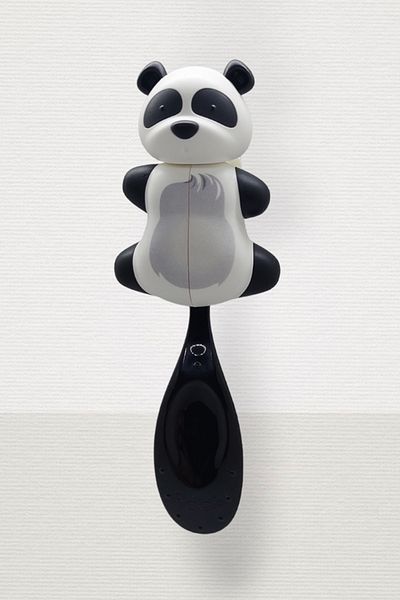 R.O.C.S. Baby Neon 0-3 Years Old Toothbrush Purple and Flipper Hygienic Storage Container Set - Panda Figured