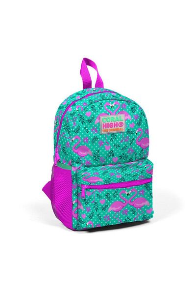Coral High Little Nest Backpack Water Green Pink Flamingo Patterned Two Compartments 23512