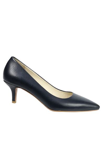 OZ AYAKKABI Lacivert Flotur Deri Stiletto