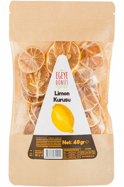 EGEYE DÖNÜŞ Lemon Fruit Dried Chips - 40 Gr. (High Aroma, Cocktail Fruit, Protective Free)