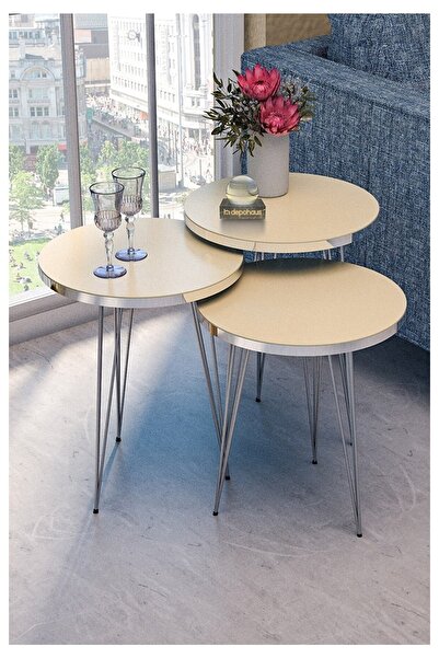 Depohaus Zigon Sehpa Gümüş Tel Ayak-1091