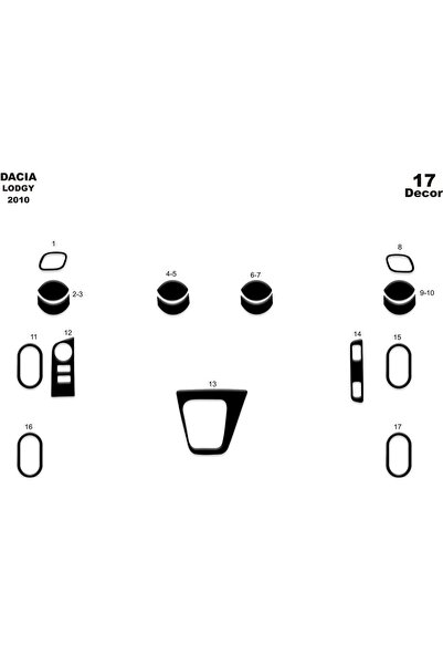 meriç cockpit design ميريتش ®   داسيا لودجي توربيو أمامي مطلي أسود لامع 17 قط...