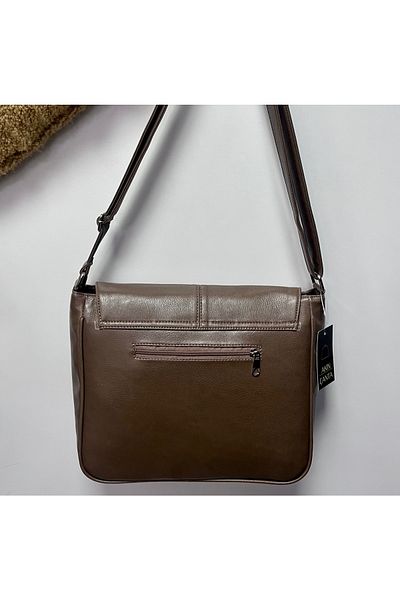 Akın Women's Mink Color Large Size Covered Messenger Bag Non-Peel Leather