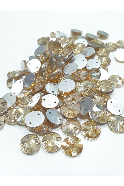 CRYSTALSHOP Kristalni kamen za ukrase - 10 mm okrugli zlatni (50 kom)
