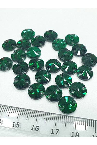 CRYSTALSHOP Piatră de plantare cu cristale - rotund verde de 10 mm (50 buc.)