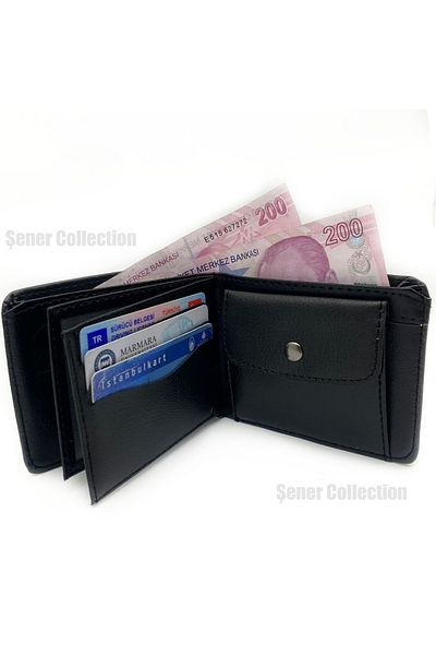 Şener collection Men's Wallet - Leather Look - Coin Compartment - 11 Card Capacity