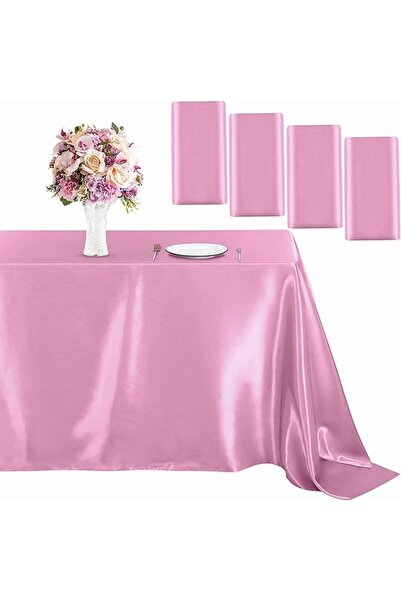 PARTİ SEPETİ Ροζ σατέν τραπεζομάντιλο