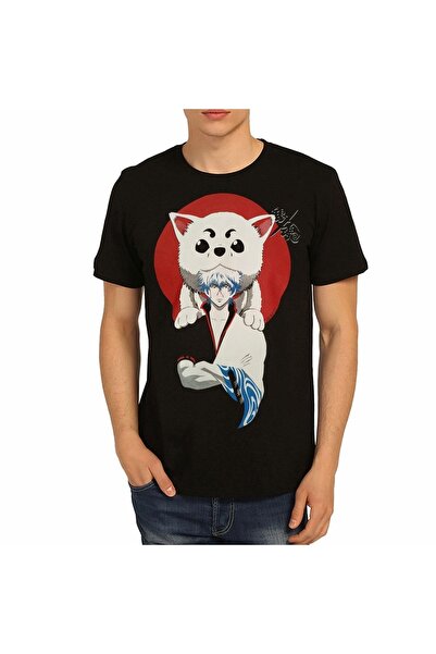 Bant Giyim تي شيرت جينتاما أسود للرجال - تي شيرت