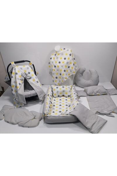 Balamira مجموعة Babynest 10 نجمة صفراء رمادية عادية